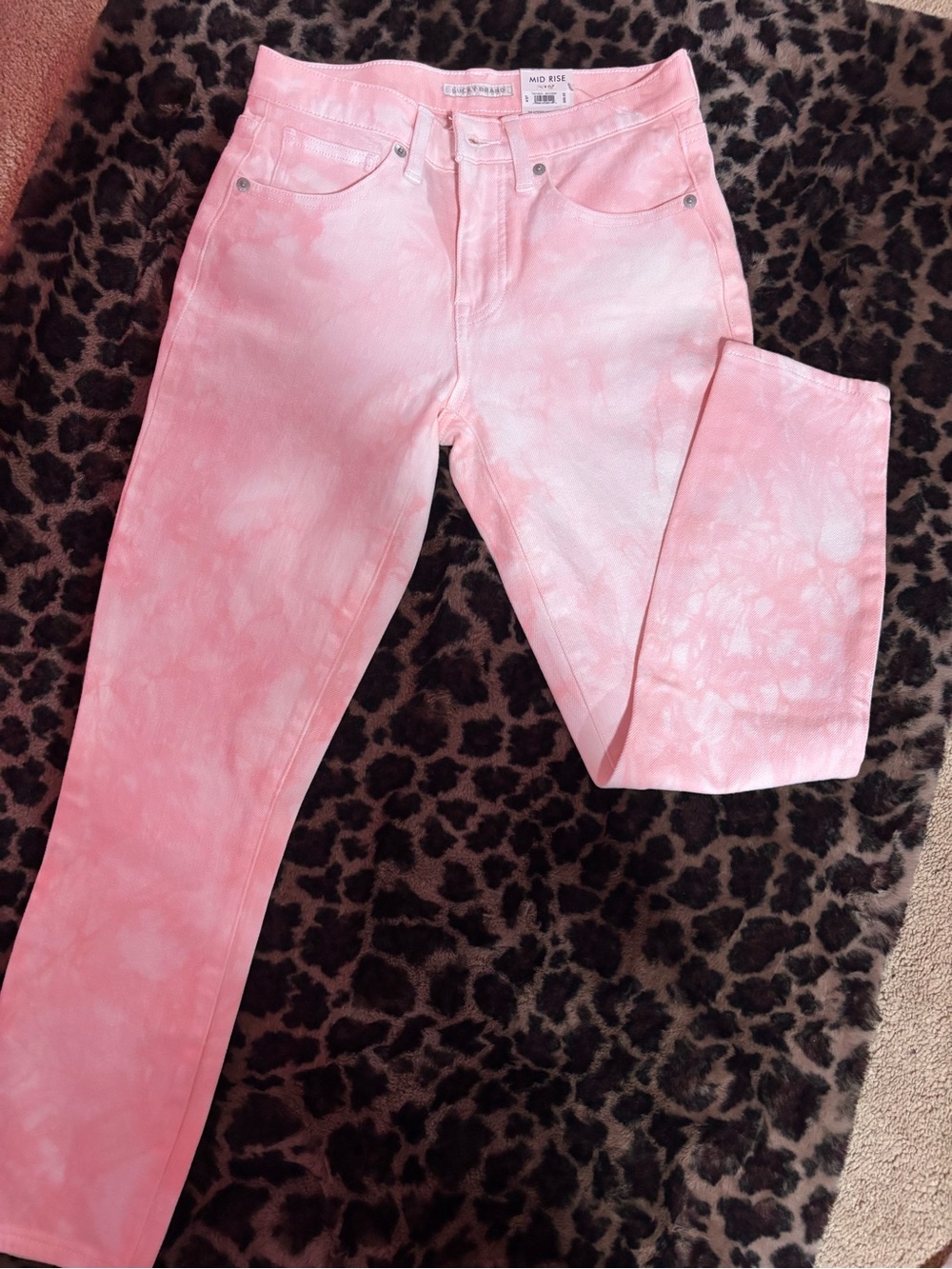 Lucky Brand Y2K pink white dyed pants